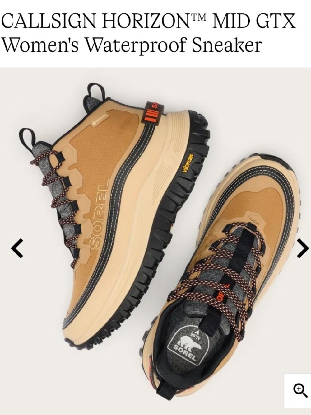 Sorel Callsign Horizon Mid GTX Women's Caribou Buff WP Sneaker Boot Size 10 NEW